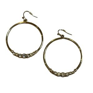 Gold and Diamond Hoop Earrings